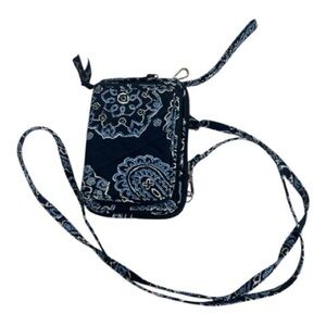Vera Bradley Crossbody Wallet Navy Paisley NWOT